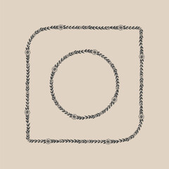 Bad print daisies outline line border pattern brush