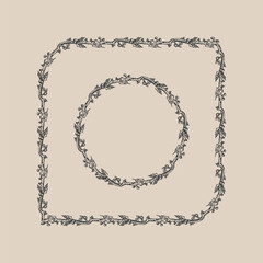 Mistletoe outline line border pattern brush