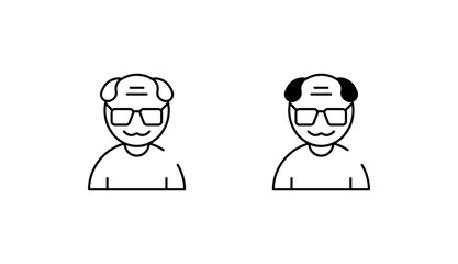 Senior icon design with white background stock illustration