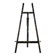 Artist's easel with colorful terrazzo pattern