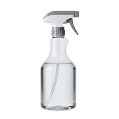 Clear plastic spray bottle for cleaning isolated