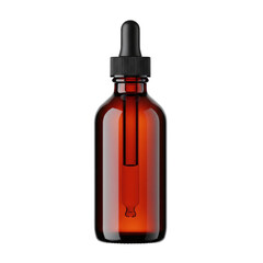 Amber glass dropper bottle for an essential oil or serum mockup