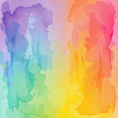 Obraz premium Abstract watercolor splashes in a vibrant rainbow gradient with delicate floral and bubble patterns