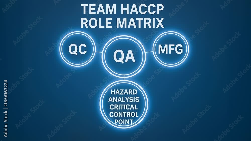 Poster haccp hazard analysis critical control point concept combining quality assurance role matrix with te
