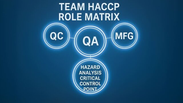 HACCP hazard analysis critical control point concept combining quality assurance role matrix with team management for food safety system control point