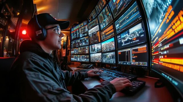 Emergency response: 911 operator focus, voice command, urgent reaction, dispatch coordination, headset signal, crisis alert, communication skill, calm tone, quick decision, support role, rescue link