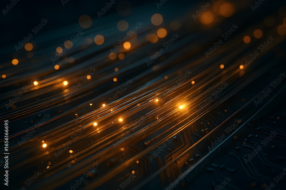 Aufkleber abstract technology background glowing circuit board and data transfer