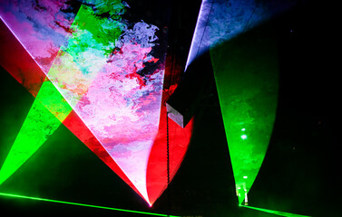 futuristic lights. Cyberpunk background. Abstract lasers  glowing lines  neon lights  abstract...