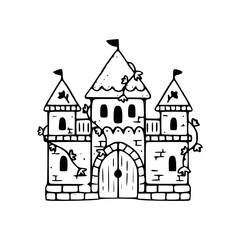 Fototapeta premium fairy tale castle vector illustration