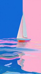 Naklejka premium Sailing boat wallpaper sailboat water.