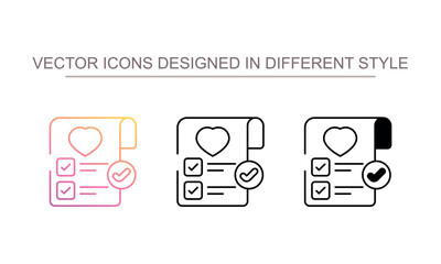 Wish List icon design with white background stock illustration