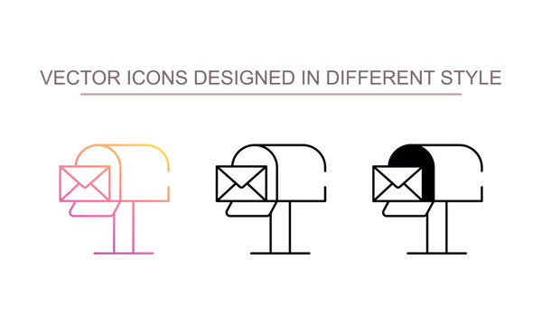 Post Box icon design with white background stock illustration