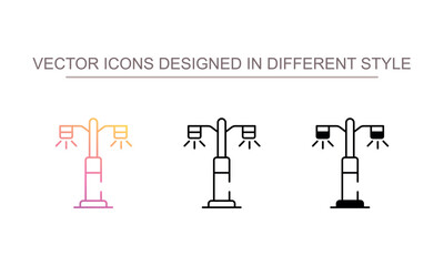 Street Light icon design with white background stock illustration