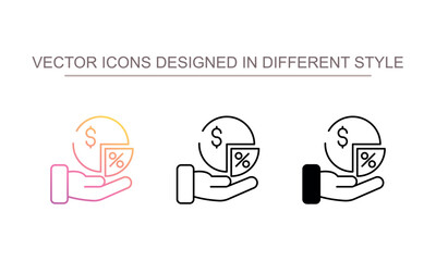 Dividend icon design with white background stock illustration