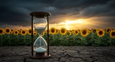 夕焼けと砂時計の静寂