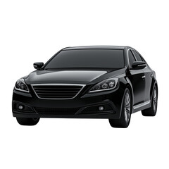 black car isolated on transparent background, cutout	
