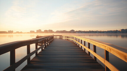 Obraz premium view of the bridge on the lake 