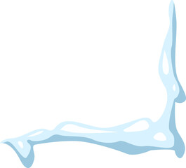 Snowdrift forming an l shaped frame with copy space on white background, suitable for winter, christmas, or cold themed designs and illustrations