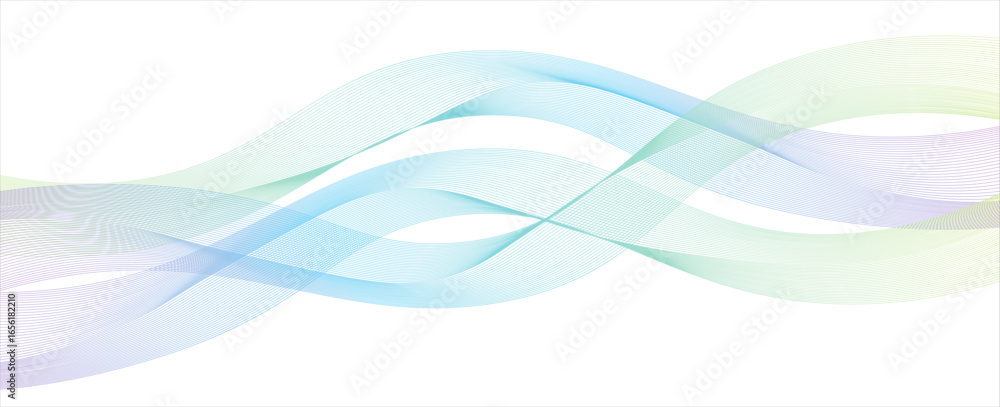Poster abstract background of colored waves with smooth lines on a white background, design element