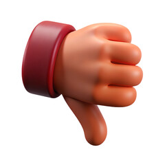 3D Rendered Hand with Thumb Down Gesture Red Wristband.