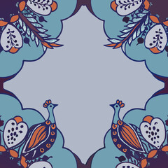 Obraz premium seamless pattern with birds and flowers