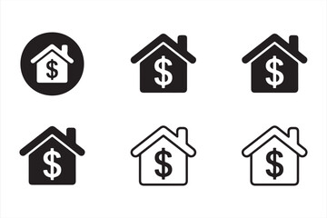 Fototapeta premium House property and financial dollar symbols in vector illustration