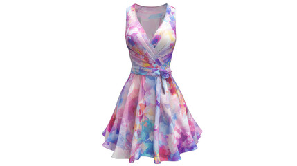 Vibrant Watercolor-Style Sleeveless Dress.