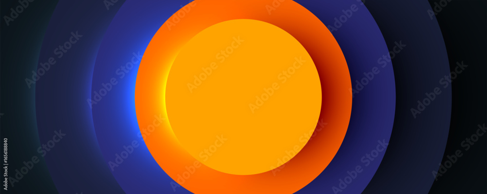Poster abstract colorful blue background with circles and swirl design illustration
