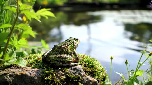 frog in the pond