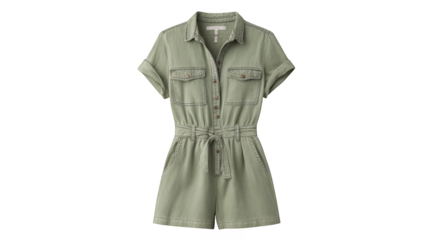 Elegant emerald green. A midi dress featuring a cinched waist with a matching fabric belt functional side pockets short sleeves and a classic round neckline perfect for casual outings.