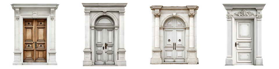 Naklejka premium Elegant Marble Doorway Designs, Set Isolated on White