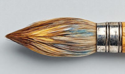 Close-up of paintbrush tip, showcasing bristles