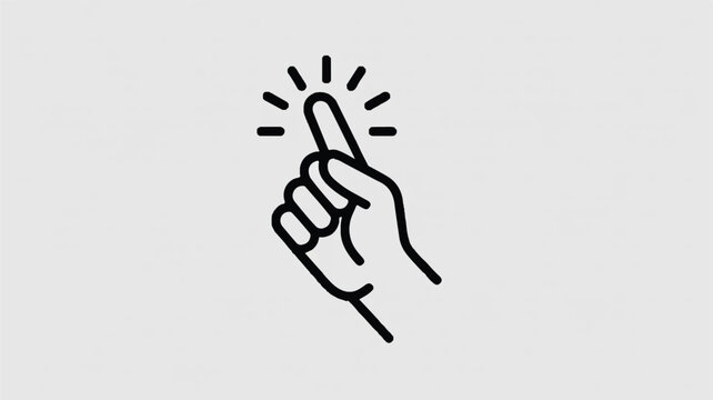 Illustration of a finger snap gesture symbolizing idea solution success or prompt action on a neutral background