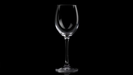 Fototapeta premium Elegant wine glass glowing with reflections, isolated on a dark and sophisticated backdrop.