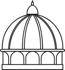 dome outline vector illustration line art