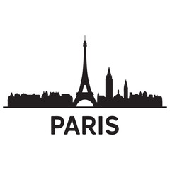 Fototapeta premium Paris skyline silhouette. Black London city. Vector black silhouette. with white background