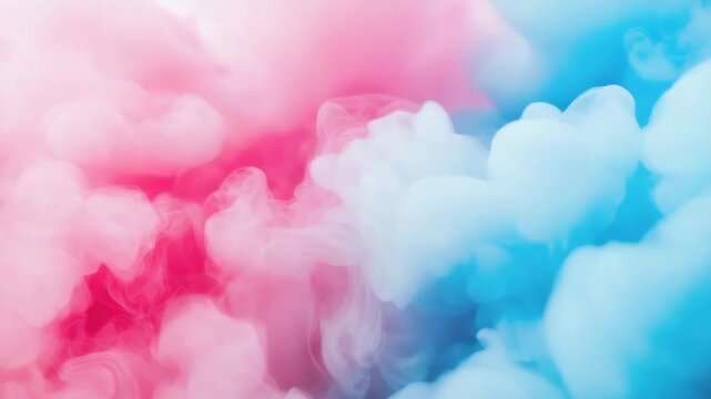 Vibrant pink and blue ink flow creates dreamy colorful swirls in water