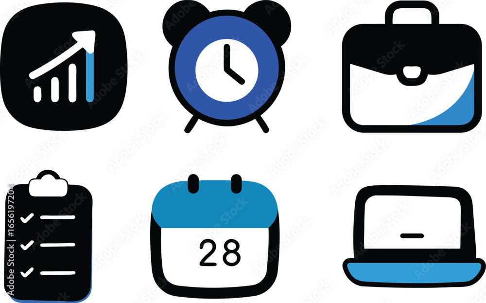 Poster black vector icons for web design