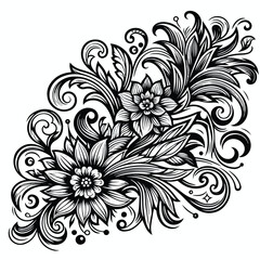  vector image of floral ornament design