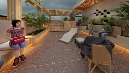 ROOF TOP JACUZZI, ROOFTOP POOL, ROOF GARDEN, TOP ROOF, BEAUTIFUL GARDEN, GARDAN WITH BAR BQ AREA,  ROOFTOP, HOUSE TOP GARDEN, 