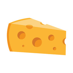 Modern Minimalist Style Wedge of Cheese Vector Illustration.
