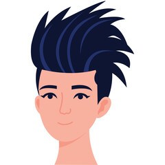 Modern Flat Design of a Young Man's Avtar Vector Illustration.