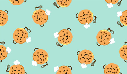 Cute cookies pattern background vector design
