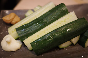Morokyu Cucumber Sticks with Miso Dip（もろきゅう 味噌きゅうり）
