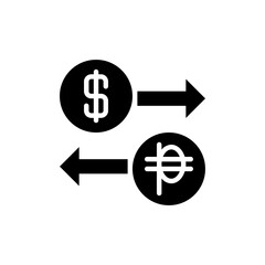 US Dollar and Russian Ruble Currency Exchange Icon