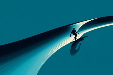 The surfer is catching a huge ocean wave during their summer break