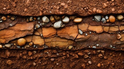 3d render illustration of cross section of ground with grass isolated on white. Podium with underground layers of Soil, earth, rock. Environment or Land Surveying banner cooncept