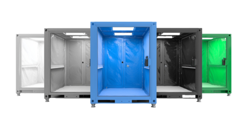 Colorful modified shipping containers