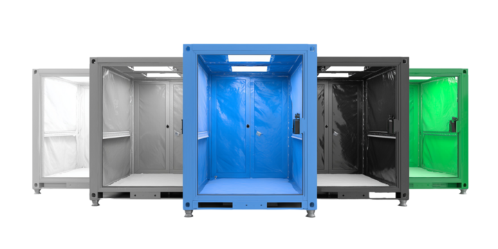 Colorful modified shipping containers