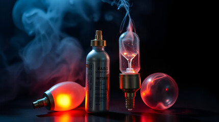 Nitrous oxide metal bulbs or laughing gas recreational drug use